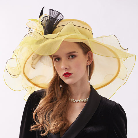 Image of 2-In-1 Fascinator Gauze Church Hat - Itopfox