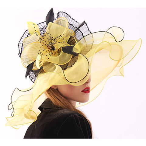 Image of 2-In-1 Fascinator Gauze Church Hat - Itopfox