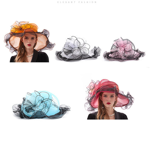 Image of Organza Floppy Kentucky Derby Hat - Itopfox