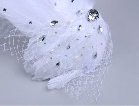 Image of Wedding Bridal Pill Hat Fascinators - Itopfox