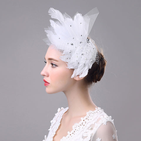 Image of Wedding Bridal Pill Hat Fascinators - Itopfox