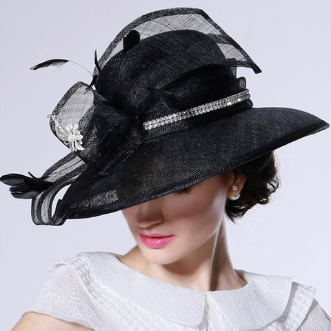 Image of Wide Brim Organza Cloche Hat - Itopfox