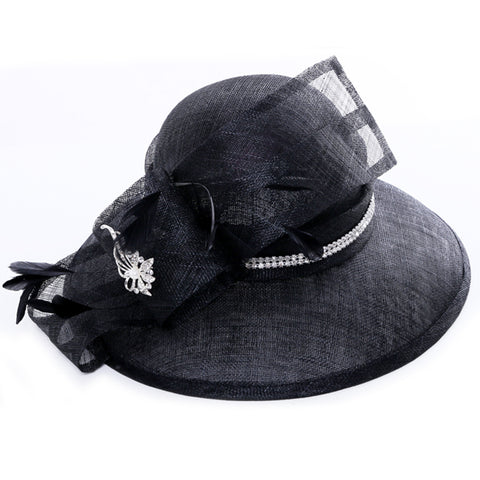 Image of Wide Brim Organza Cloche Hat - Itopfox