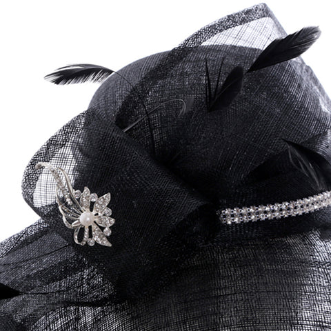 Image of Wide Brim Organza Cloche Hat - Itopfox