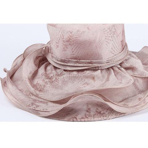 Image of Linen Wide Brim Derby Hat - Itopfox