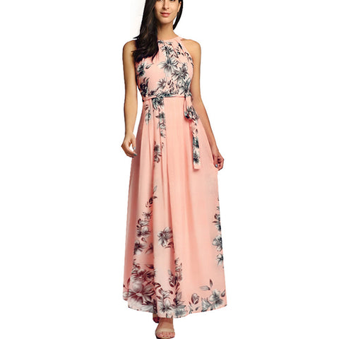 Image of Plus Size Chiffon Halter Maxi Dress - Itopfox