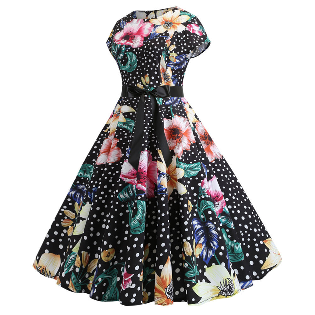 1950's Bowknot Vintage Cocktail Party Dress - Itopfox