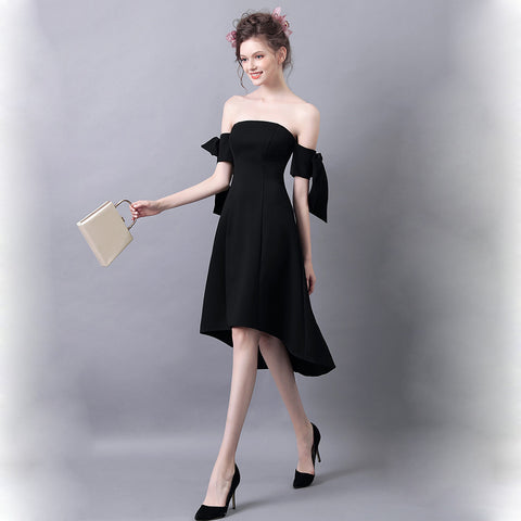 Image of Off Shoulder Irregular Hem Cocktail Dress - Itopfox