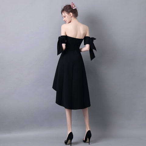 Image of Off Shoulder Irregular Hem Cocktail Dress - Itopfox