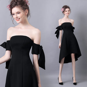 Off Shoulder Irregular Hem Cocktail Dress - Itopfox