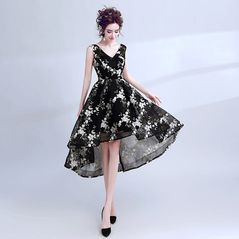 Image of Irregular Hem Floral Cocktail Dress - Itopfox