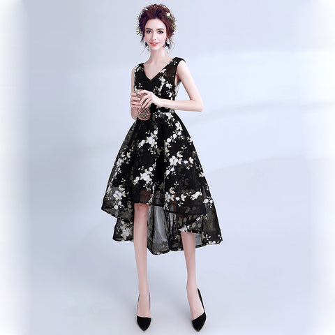 Image of Irregular Hem Floral Cocktail Dress - Itopfox