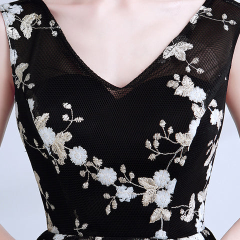 Image of Irregular Hem Floral Cocktail Dress - Itopfox