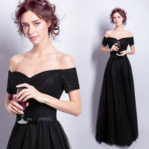 Boat Neck Tunic Prom Dress - Itopfox