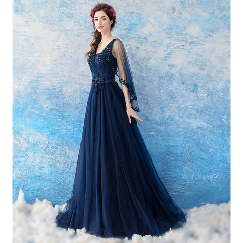 Image of Double V-Neck Maxi Prom Dress - Itopfox