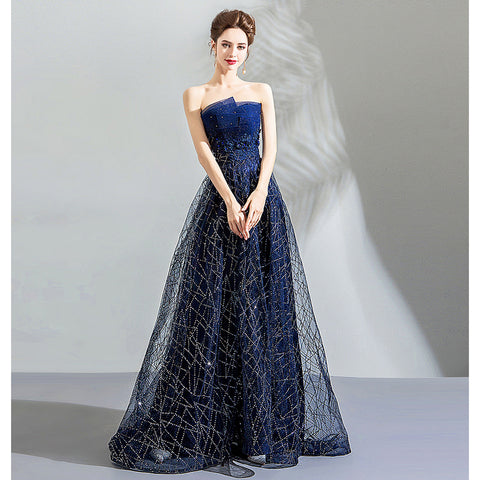 Image of Strapless Starry Maxi Cocktail Dress - Itopfox