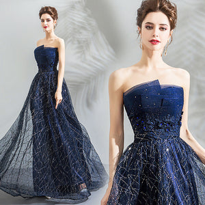 Strapless Starry Maxi Cocktail Dress - Itopfox