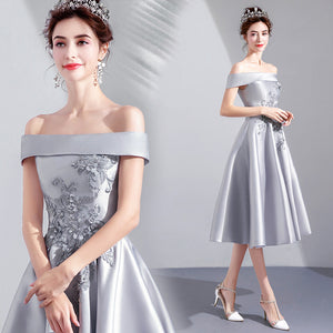 Boat Neck Bridesmaid Dress - Itopfox