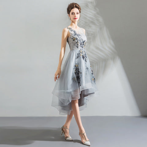 Image of Irregular Hem Midi Homecoming Dress - Itopfox