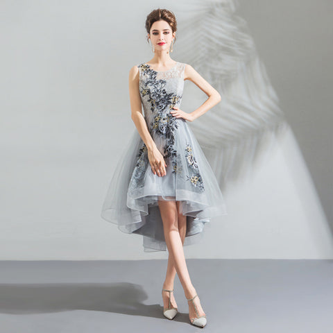 Image of Irregular Hem Midi Homecoming Dress - Itopfox