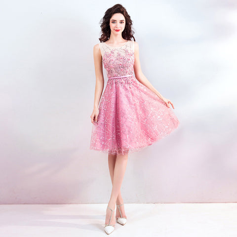 Image of Sleeveless Paillettes Homecoming Dress - Itopfox