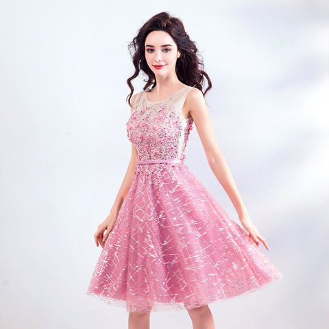 Image of Sleeveless Paillettes Homecoming Dress - Itopfox
