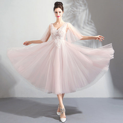 Image of Flare Sleeve Midi Bridesmaid Dress - Itopfox
