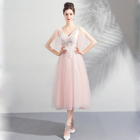 Image of Flare Sleeve Midi Bridesmaid Dress - Itopfox
