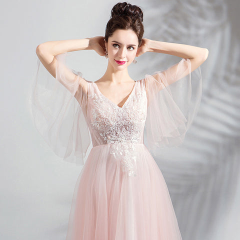 Image of Flare Sleeve Midi Bridesmaid Dress - Itopfox