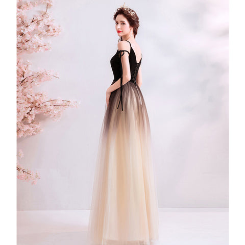 Image of Deep V-Neck Maxi Prom Dress - Itopfox