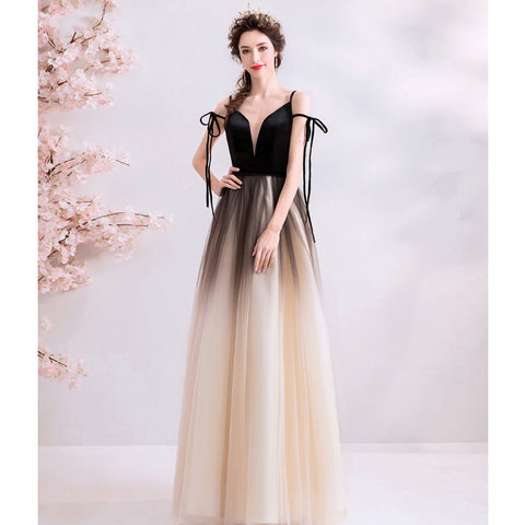 Image of Deep V-Neck Maxi Prom Dress - Itopfox