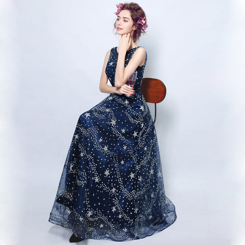 Image of Starry Maxi Chiffon Dress - Itopfox