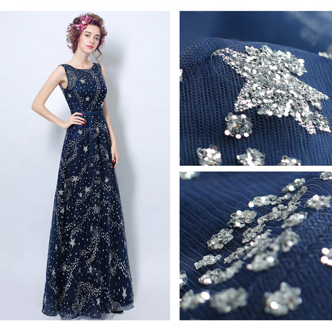 Image of Starry Maxi Chiffon Dress - Itopfox