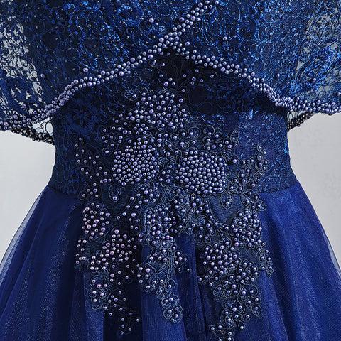 Image of Lace Beads Maxi Prom Dress - Itopfox