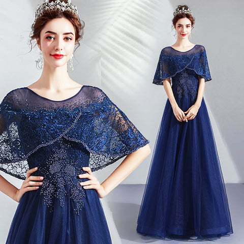 Image of Lace Beads Maxi Prom Dress - Itopfox