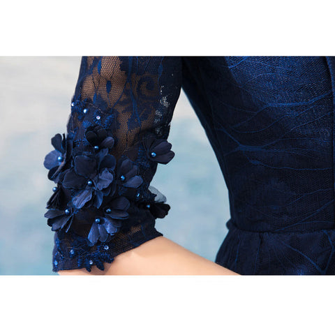Image of Lace Beading Midi Homecoming Dress - Itopfox