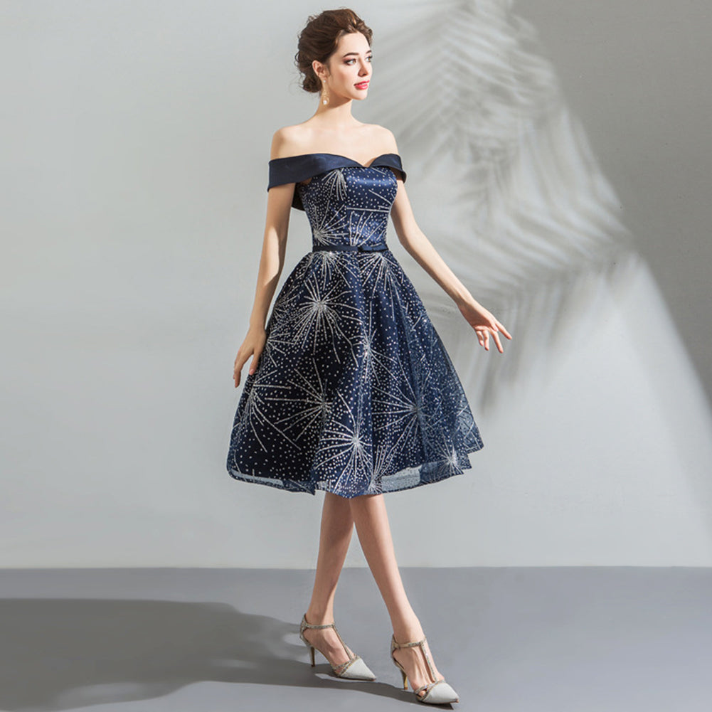 Starry A-Line Midi Dress - Itopfox