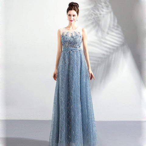 Image of Starry Floral Maxi Prom Dress - Itopfox