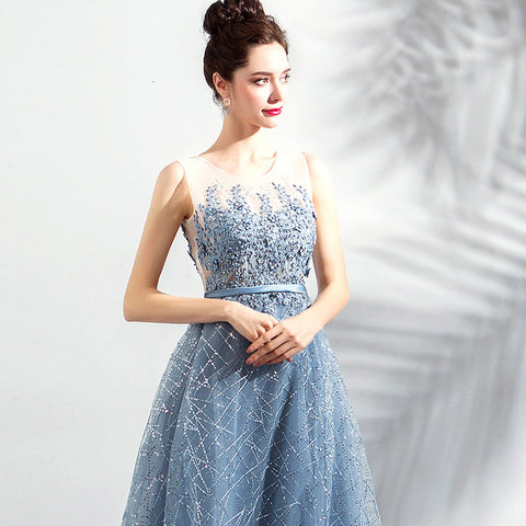Image of Starry Floral Maxi Prom Dress - Itopfox
