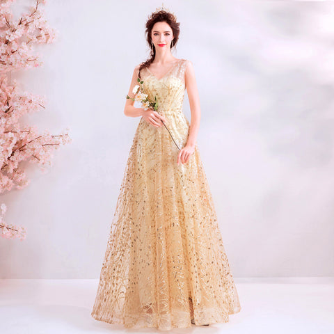 Image of V-Neck Chiffon Prom Dress - Itopfox