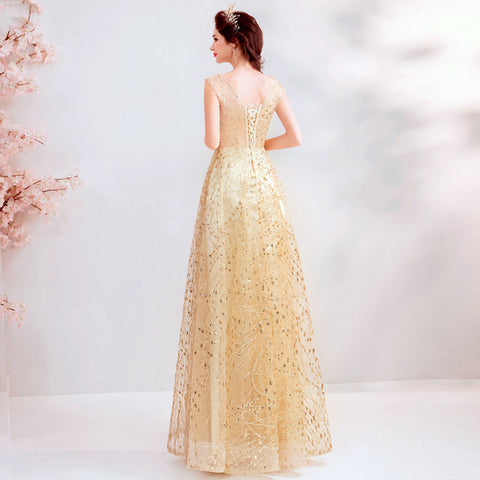 Image of V-Neck Chiffon Prom Dress - Itopfox