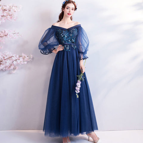 Image of Flare Sleeve Chiffon Prom Dress - Itopfox