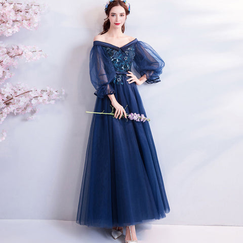 Image of Flare Sleeve Chiffon Prom Dress - Itopfox