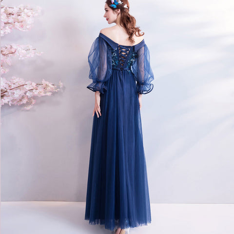 Image of Flare Sleeve Chiffon Prom Dress - Itopfox