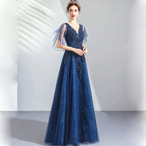 Image of V-Neck Beading Chiffon Maxi Dress - Itopfox