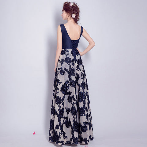 Image of V-Neck Floral Chiffon Dress - Itopfox