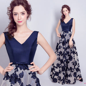 V-Neck Floral Chiffon Dress - Itopfox