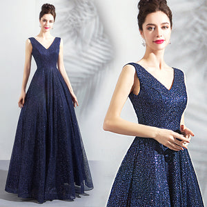 Bling-Bling V-Neck Maxi Dress - Itopfox