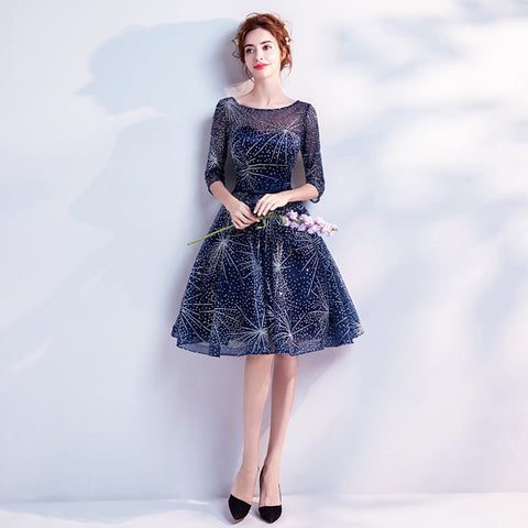 Image of Starry Half Sleeve Midi Dress - Itopfox