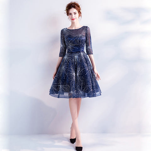 Image of Starry Half Sleeve Midi Dress - Itopfox